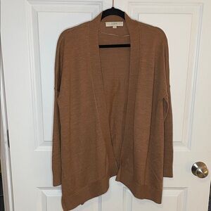LOFT Women's neutral brown Open Front wool blend Cardigan women’s small